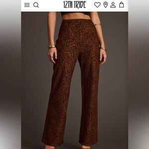 12th Tribe Chocolate Swirl Wide Leg Pants